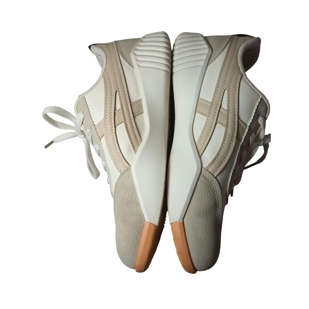 De Florance Womens Sneakers Cream Beige Low Top Italian Design Size 7 Preppy - Picture 3 of 6